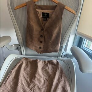 House of Harlow 1960 brown plaid set XXS